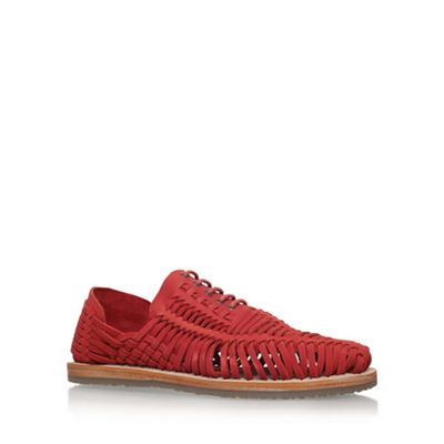 KG Kurt Geiger Red 'Saxa' Flat Lace Up Sandal Shoe